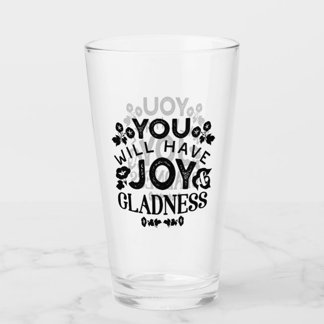 You Will Have Joy and Gladness Inspirational Quote Glaskopp (Framsida)