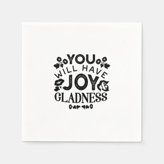You Will Have Joy and Gladness Inspirational Quote Pappersservett (Framsidan)