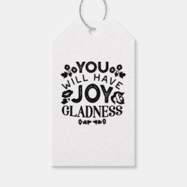 You Will Have Joy and Gladness Inspirational Quote Presentetikett