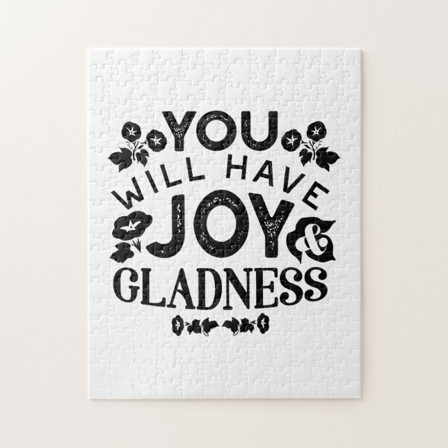 You Will Have Joy and Gladness Inspirational Quote Pussel (Vertikal)