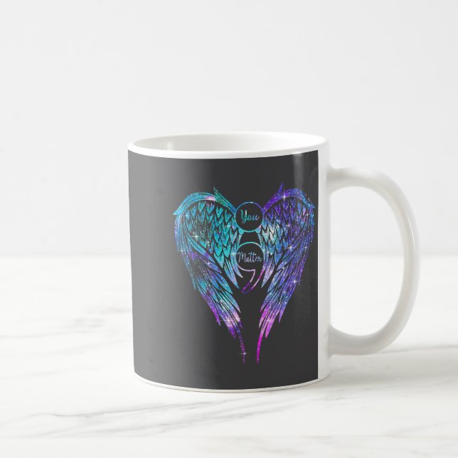 You Wings Suicide Prevention Awareness (on Back)  Kaffemugg (Höger)