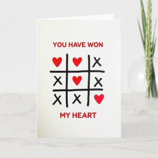 You Won My Heart Tic Tac Toe Card Kort