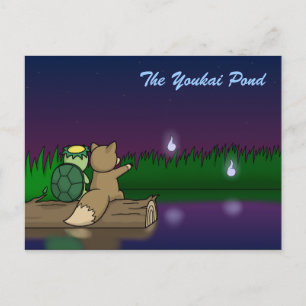 Youkai Pond-Kappa och Kitsune Vykort