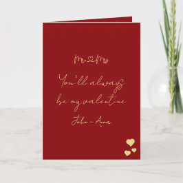 You'll Always Be My Valentine Mr and Mrs Folded Helgkort