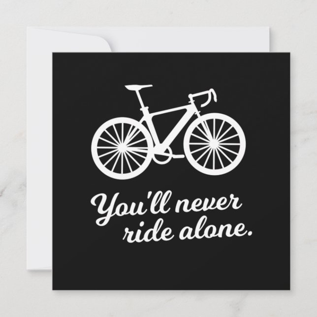 Youll Ride Ensam Biking Cyclist Gift Inbjudningar (Framsida)