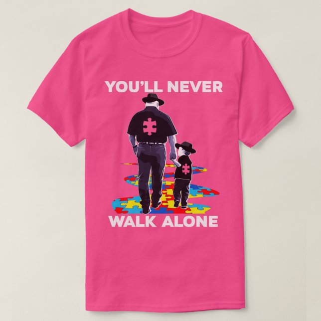 Youll Walk Walk Alone Autism Awareness T Shirt (Design framsida)