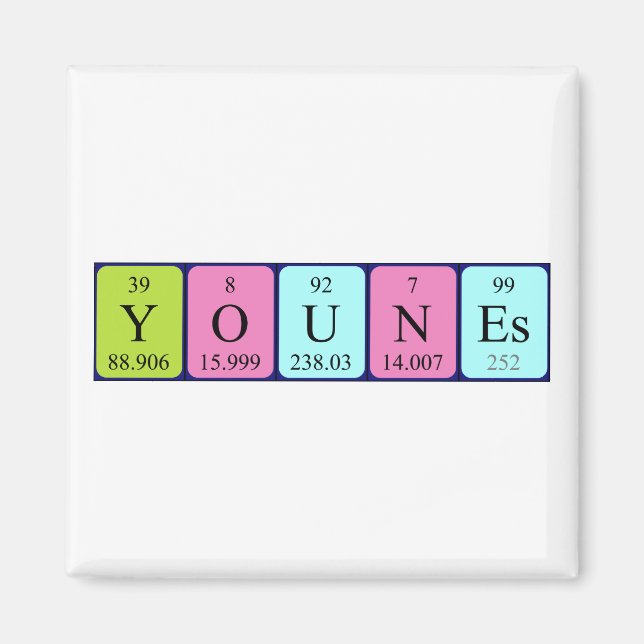 Younes Peries bord namn magnet (Framsidan)