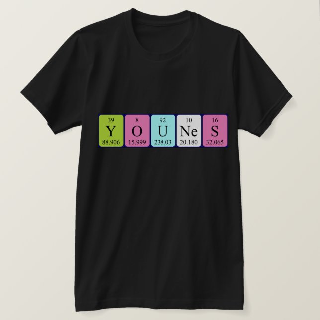 Younes periodiska skjorta bord namn t shirt (Design framsida)