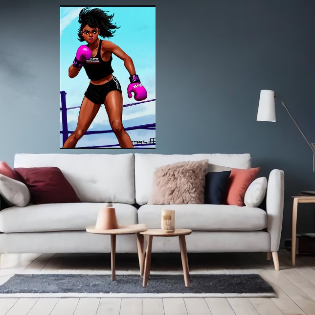 Young African American boxer | AI Art Poster (Skapare uppladdad)