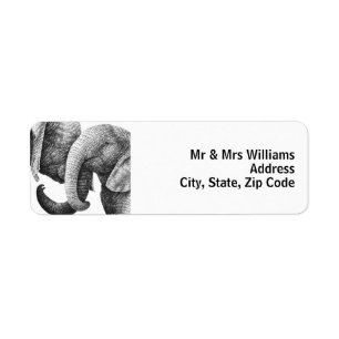 Young African Elephants Returadress Etikett