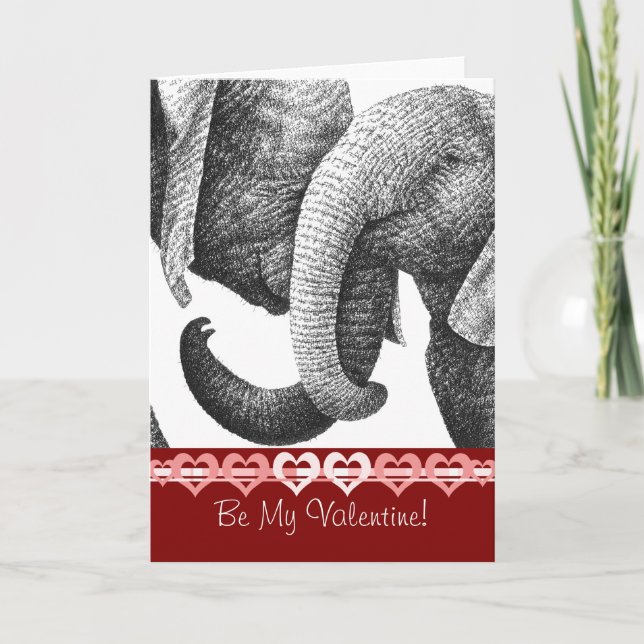 Young African Elephants Valentine Card Helgkort (Framsida)