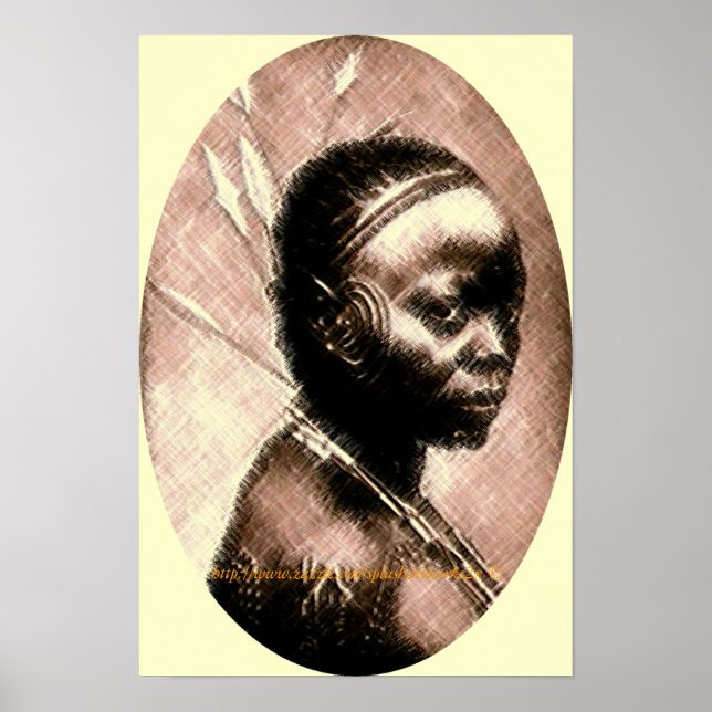 Young African Yuli Ikelemba girl-Kor Hatch art Poster (Framsidan)