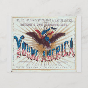 Young America Clipper Sailing frakt Vykort