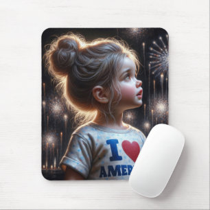 Young American Girl Watching Fireworks Musmatta
