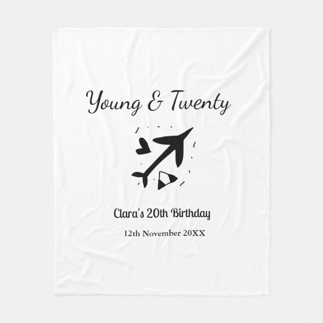 Young and twenty adventure happy birthday add name fleecefilt (Framsidan)