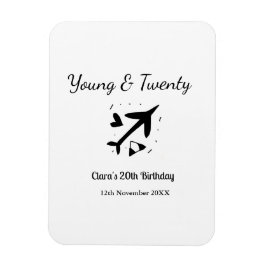 Young and twenty adventure happy birthday add name magnet