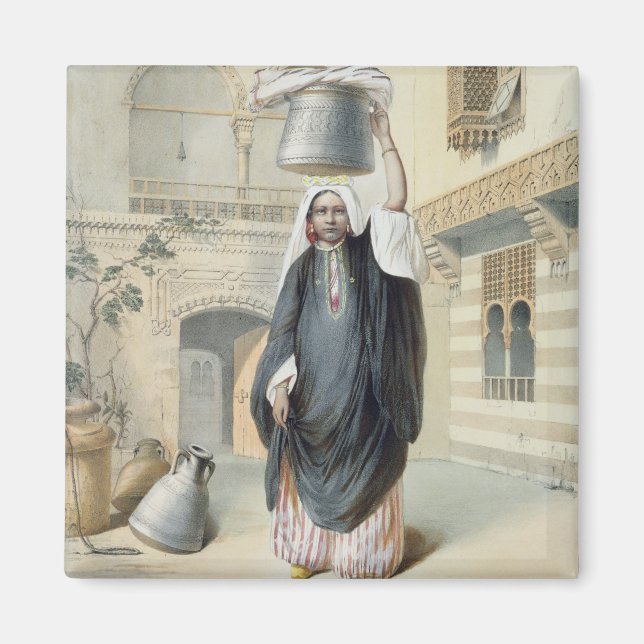 Young Arab Girl återvänder från Hammam i Kairo Magnet (Framsidan)