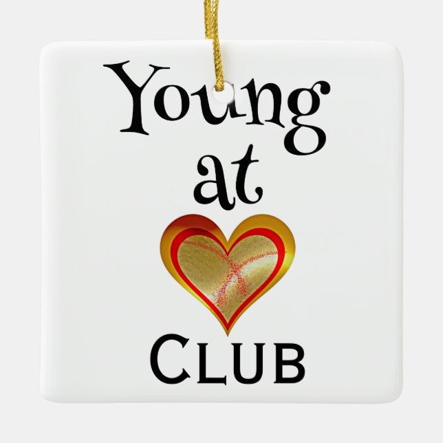 Young at Heart Club Keramisk Ornament (Framsida)