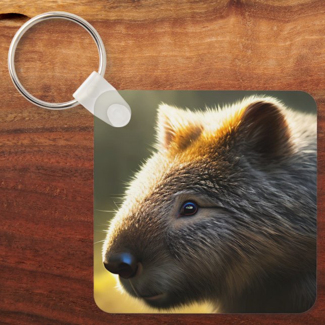 Young Australian Wombat, Nyckelring (Framsida)