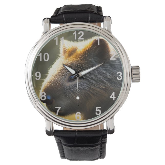 Young Australian Wombat, Wrist Watch Armbandsur (Framsida)