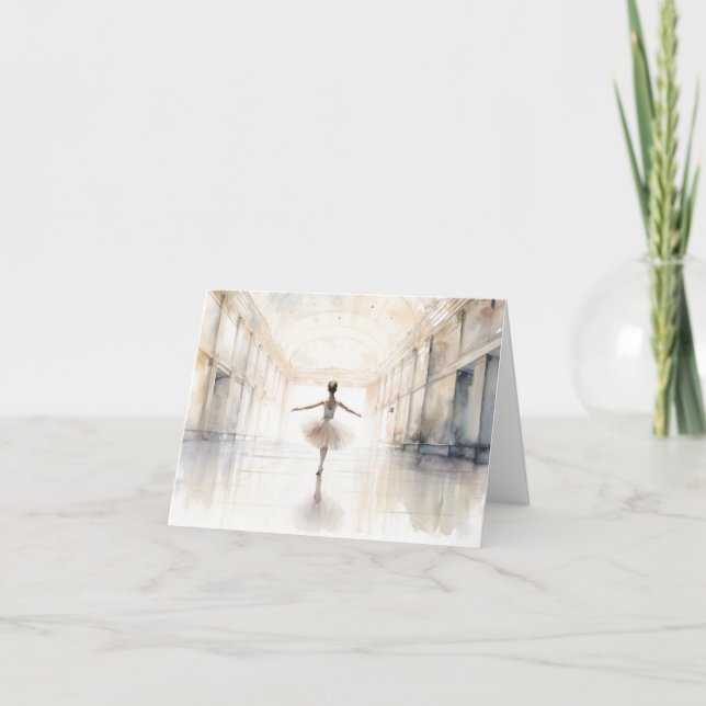 Young Ballerina Dancing BLANK Kort (Framsida)