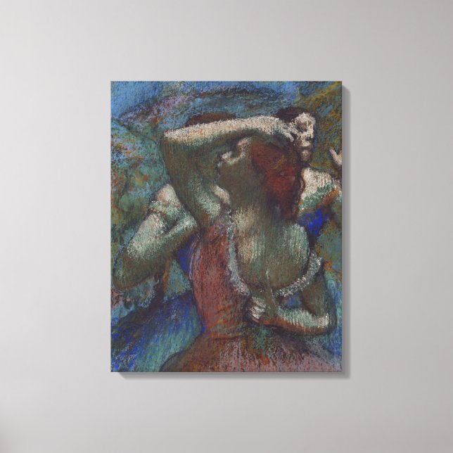 Young Ballet Dancers (Ballerinas) (av Edgar Degas) Canvastryck (Framsida)