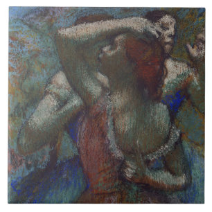 Young Ballet Dancers (Ballerinas) (av Edgar Degas) Kakelplatta