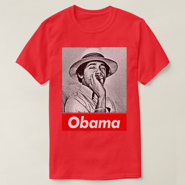 Young Barack Obama 8-bitars Fläkt Art T Shirt (Design framsida)