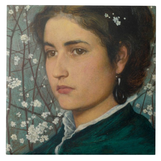 Young Beauty (Elegant Woman) (Female Porträtt) Kakelplatta (Framsidan)