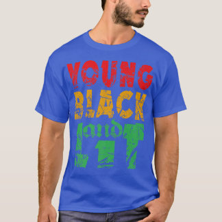 Young Black and Lit Pride African Amerikansk histo T Shirt