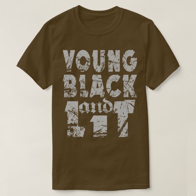 Young Black and Lit Pride African Amerikansk histo T Shirt (Design framsida)