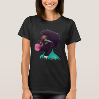 Young Black Boy Joy Bubble Gum Fun African Melanin T Shirt