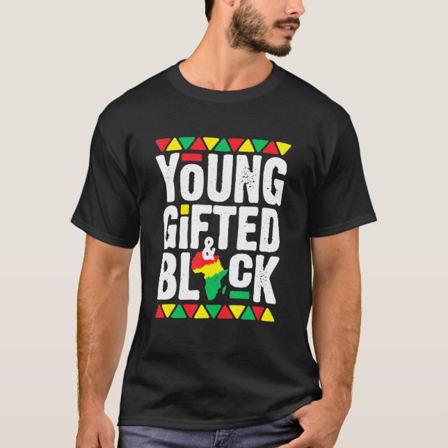 Young Black Dashiki African Pride History Month Mo T Shirt (Framsida)