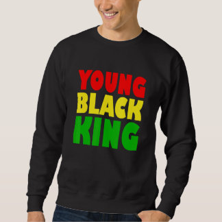 Young Black King  Afro American Black Heritage Afr Lång Ärmad Tröja