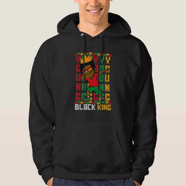 Young Black Kung Dab Kid African American Boy June Hoodie (Framsida)