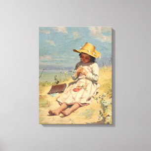 Young Botanist (av Paul Peel) Canvastryck