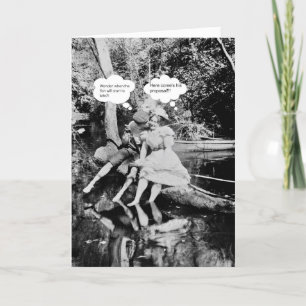 Young Boy and Girl Valentine Card Helgkort