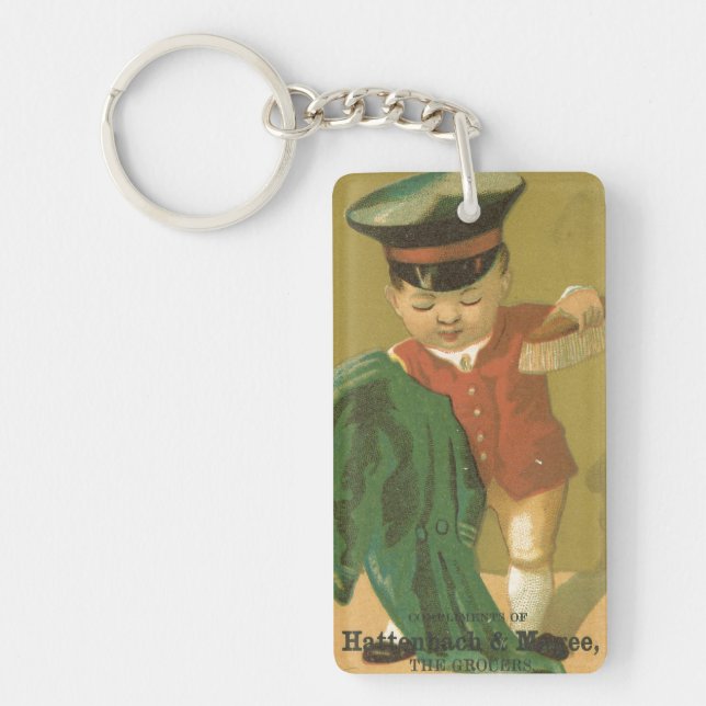 Young Boy Brushing Jackar Ephemera Keychain (Framsidan)