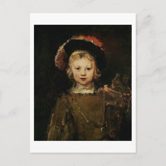 Young Boy i Finare Dress, c.1660 (olja på arbetsyt Vykort (Framsida)