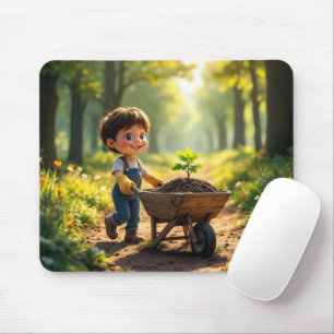 Young Boy Pushing a Wheelbarrow Musmatta