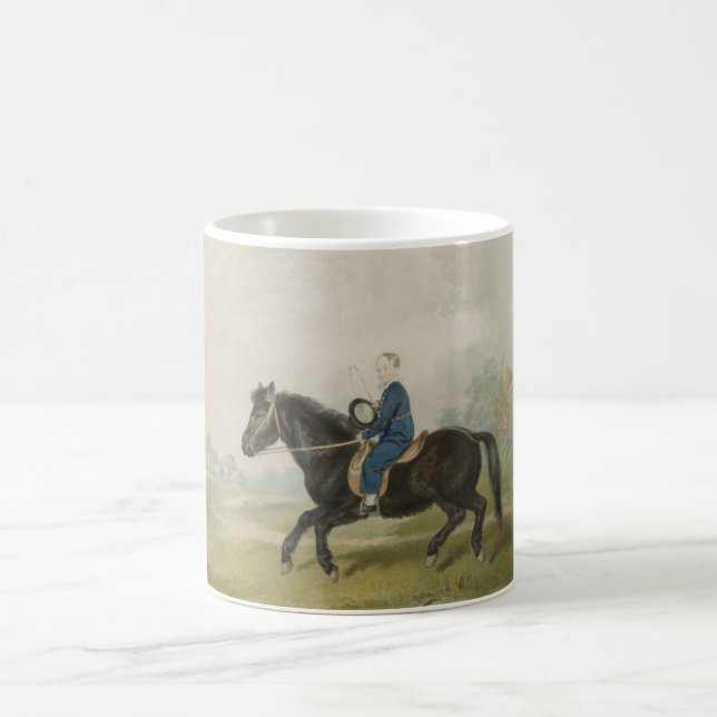 Young Boy Riding a Pony (av Penry Williams) Kaffemugg (Center)