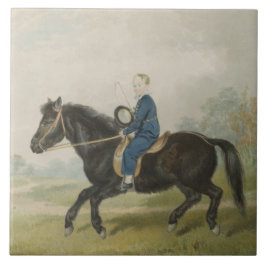 Young Boy Riding a Pony (av Penry Williams) Kakelplatta