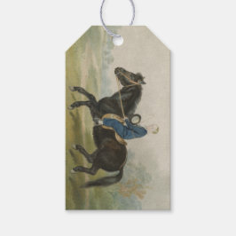 Young Boy Riding a Pony (av Penry Williams) Presentetikett