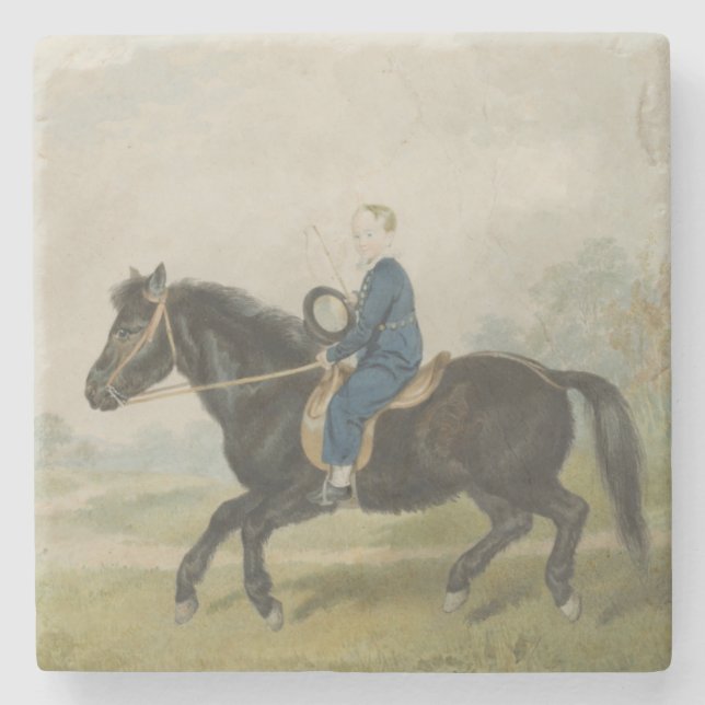 Young Boy Riding a Pony (av Penry Williams) Stenunderlägg (Framsidan)