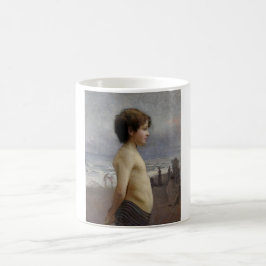 Young Boy vid Beach (av Jules Bastien-Lepage) Kaffemugg