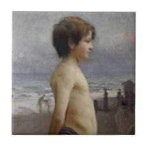 Young Boy vid Beach (av Jules Bastien-Lepage)