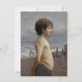 Young Boy vid Beach (av Jules Bastien-Lepage) Kort
