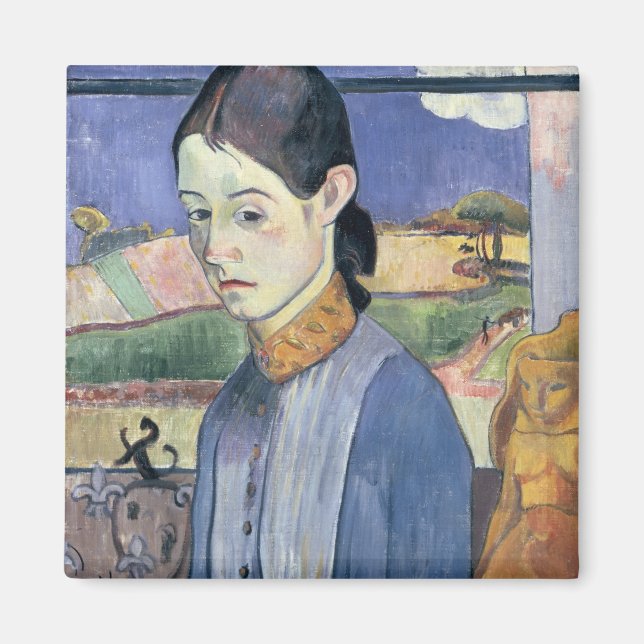 Young Breton Woman, 1889 (olja på canvas) Magnet (Framsidan)