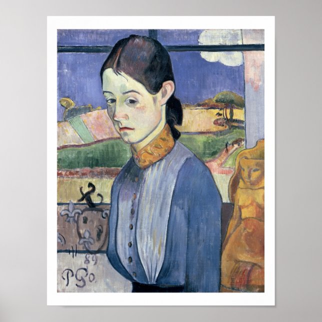 Young Breton Woman, 1889 (olja på canvas) Poster (Framsidan)