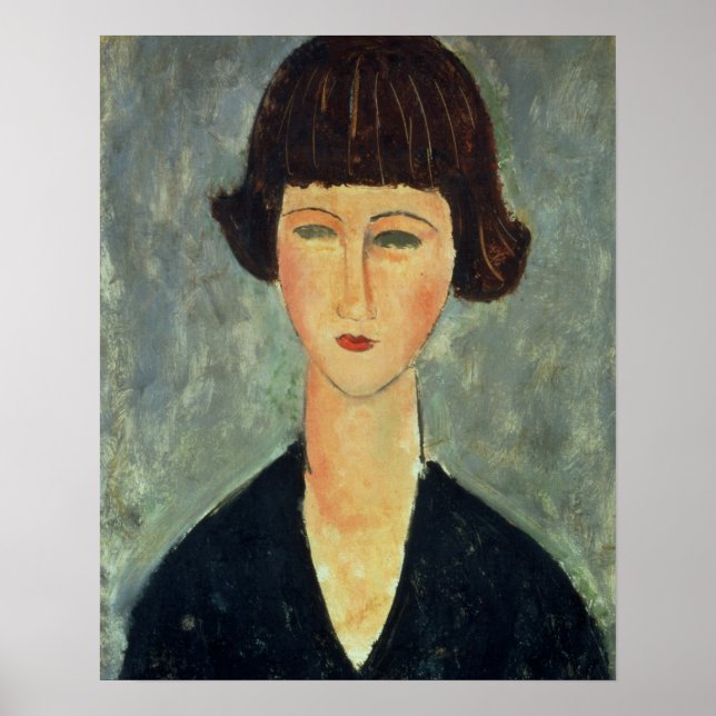 Young Brunette, 1917 (oil on canvas) Poster (Framsidan)